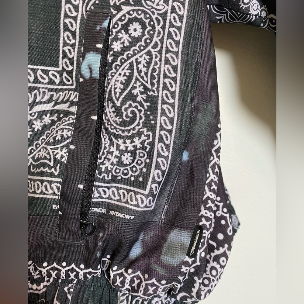 Neighborhood Jacket Bandana Oversized Japan Designer Chopped Track Black Mens - Picture 9 of 15